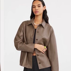 Aritzia Vegan Leather Shirt Jacket